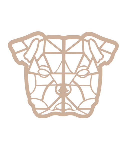 Casa Sentir Wanddecoratie - Geometrische Engelse Bulldog - Naturel