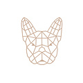 Casa Sentir Wanddecoratie - Geometrische Franse Bulldog - Naturel