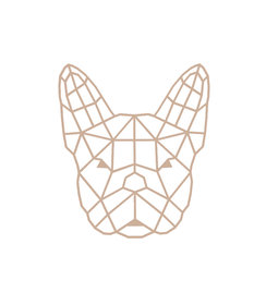 Wanddecoratie - Geometrische Franse Bulldog - Naturel