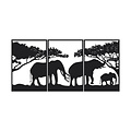 Casa Sentir Wanddecoratie - Drieluik Afrika - Zwart