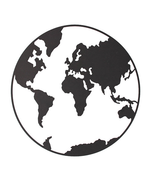 Casa Sentir Wanddecoratie - Wereldbol - Zwart