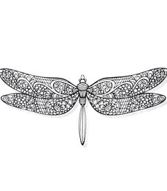 Wanddecoratie - Libelle - Zwart