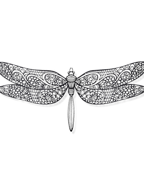 Casa Sentir Wanddecoratie - Libelle - Zwart