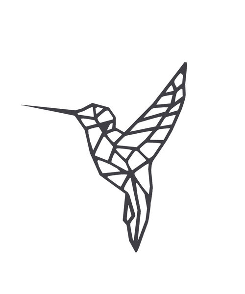 Casa Sentir Wanddecoratie - Geometrische Kolibrie - Zwart