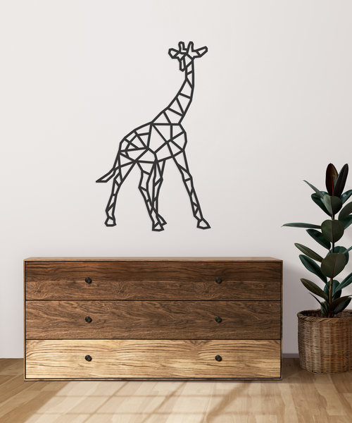 Casa Sentir Wanddecoratie - Geometrische Giraffe - Zwart