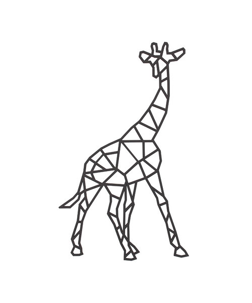 Casa Sentir Wanddecoratie - Geometrische Giraffe - Zwart