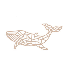 Wanddecoratie - Geometrische walvis - Naturel