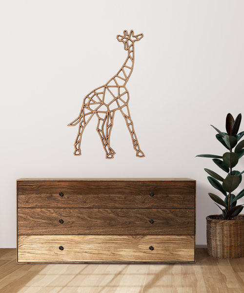 Casa Sentir Wanddecoratie - Geometrische Giraffe - Naturel