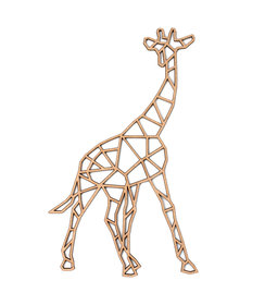 Wanddecoratie - Geometrische Giraffe - Naturel