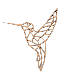 Wanddecoratie - Geometrische Kolibrie - Naturel