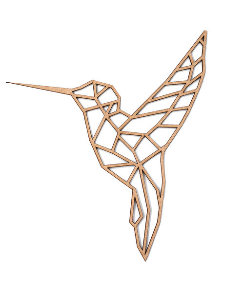 Casa Sentir Wanddecoratie - Geometrische Kolibrie - Naturel