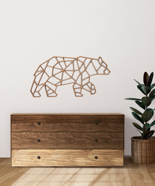 Casa Sentir Wanddecoratie - Geometrische beer - Naturel