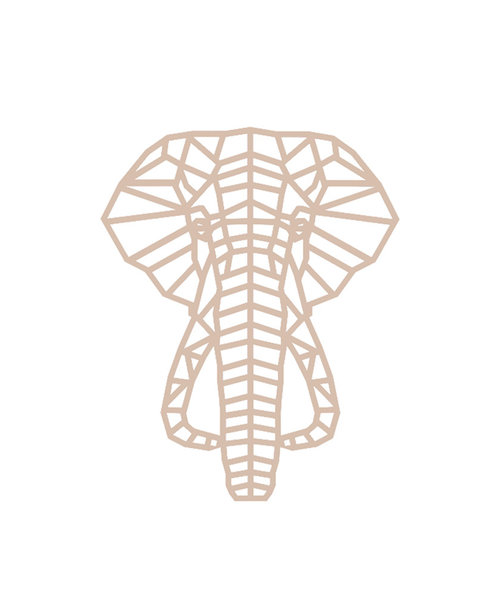 Casa Sentir Wanddecoratie - Geometrische Olifant - Naturel