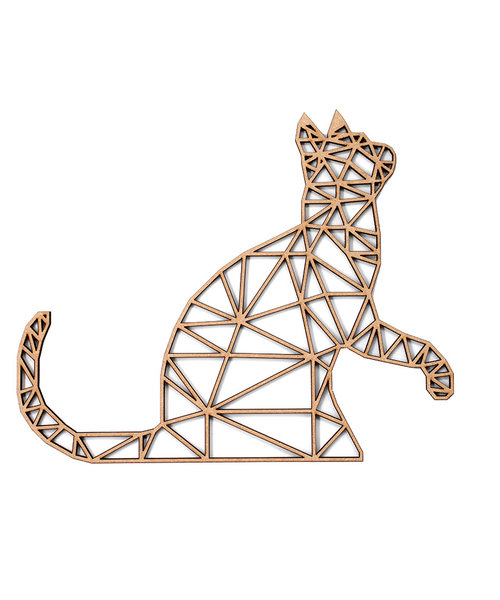 Casa Sentir Wanddecoratie- Geometrische kat - Naturel
