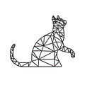 Casa Sentir Wanddecoratie- Geometrische kat - Zwart