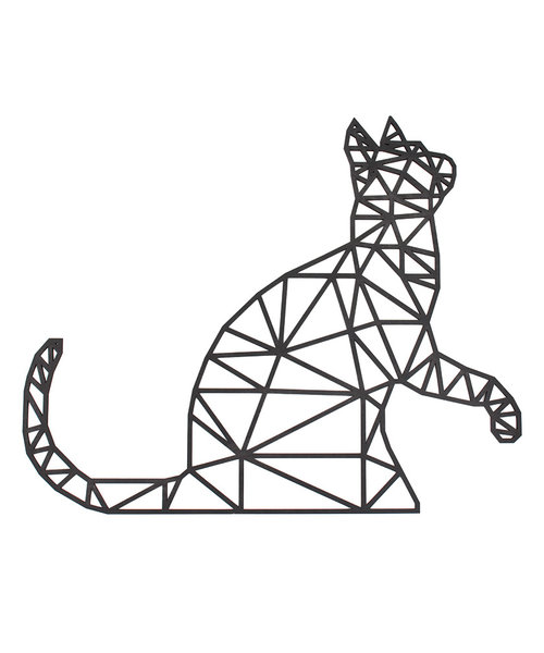 Casa Sentir Wanddecoratie- Geometrische kat - Zwart