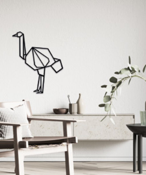 Casa Sentir Wanddecoratie - Origami - Struisvogel