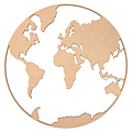 Casa Sentir Wanddecoratie - Wereldbol - Naturel