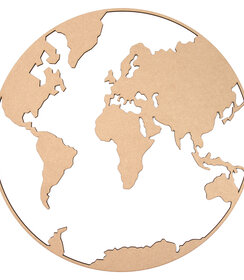 Wanddecoratie - Wereldbol - Naturel