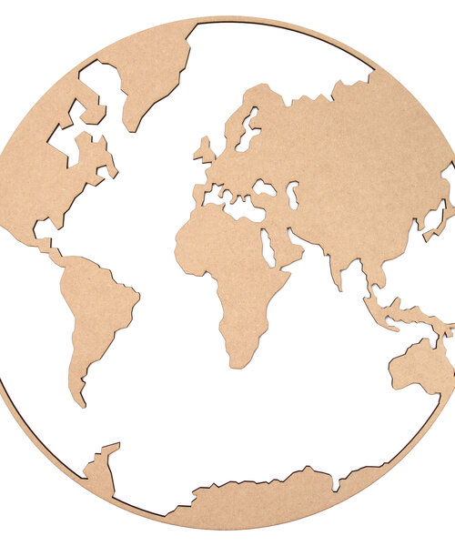 Casa Sentir Wanddecoratie - Wereldbol - Naturel
