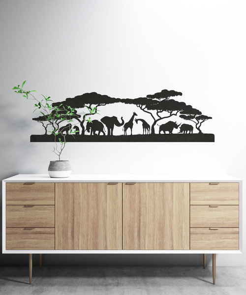 Casa Sentir Wanddecoratie - Safari - Zwart
