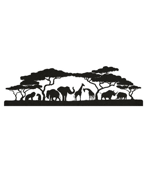 Casa Sentir Wanddecoratie - Safari - Zwart