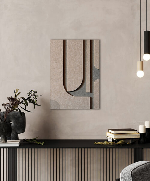 Casa Sentir Wanddecoratie Felto Abstract - Taupe&Sand