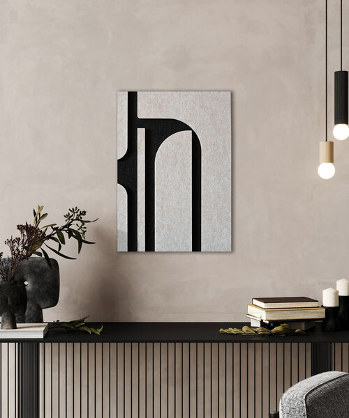 Casa Sentir Wanddecoratie Felto Abstract - Black&White