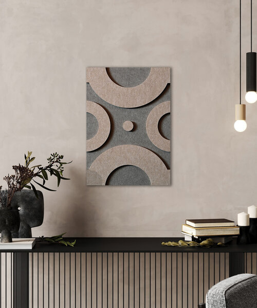 Casa Sentir Wanddecoratie Felto Hex - Taupe&Sand