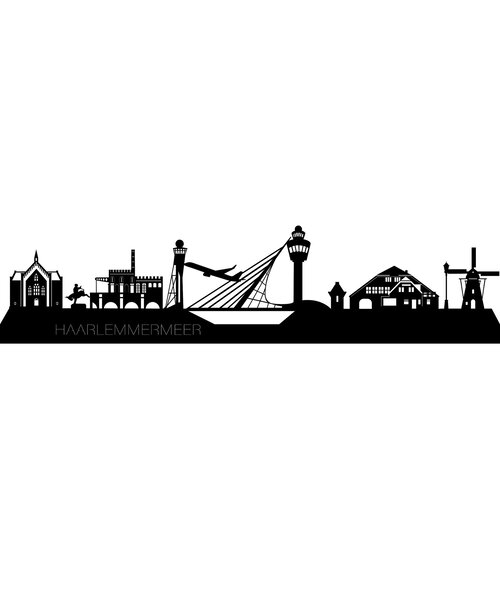 Casa Sentir Wandecoratie - Skyline Haarlemmermeer - Dik Trom - Naturel