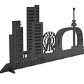 Casa Sentir Wandecoratie - Skyline Rotterdam - Zwart