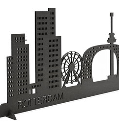 Wandecoratie - Skyline Rotterdam - Zwart