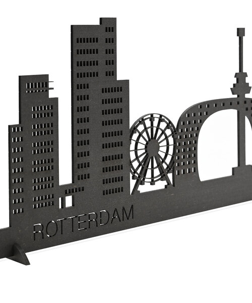Casa Sentir Wandecoratie - Skyline Rotterdam - Zwart