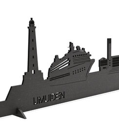 Wandecoratie - Skyline IJmuiden - Zwart