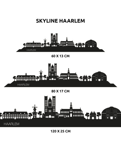 Casa Sentir Wandecoratie - Skyline Haarlem - Zwart