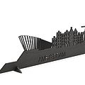 Casa Sentir Wandecoratie - Skyline Amsterdam - Zwart