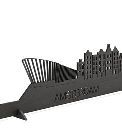 Wandecoratie - Skyline Amsterdam - Zwart