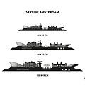 Casa Sentir Wandecoratie - Skyline Amsterdam - Zwart
