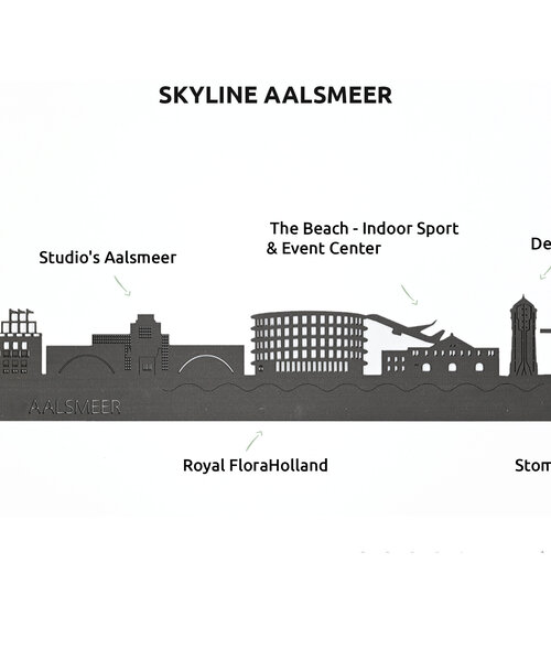 Casa Sentir Wanddecoratie - Skyline Aalsmeer - Zwart