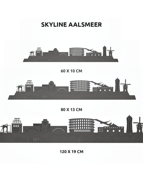 Casa Sentir Wanddecoratie - Skyline Aalsmeer - Zwart