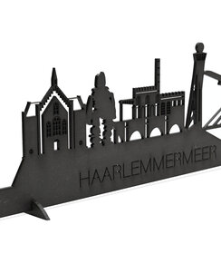 Wandecoratie - Skyline Haarlemmermeer - Zwart