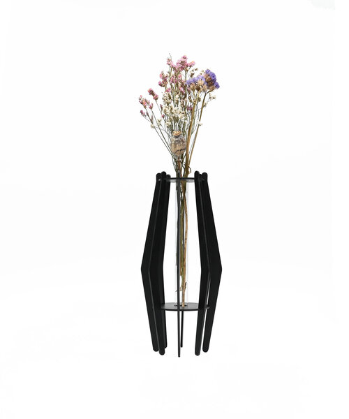 Casa Sentir Bloemvaas - Boomer met droogbloemen - Zwart