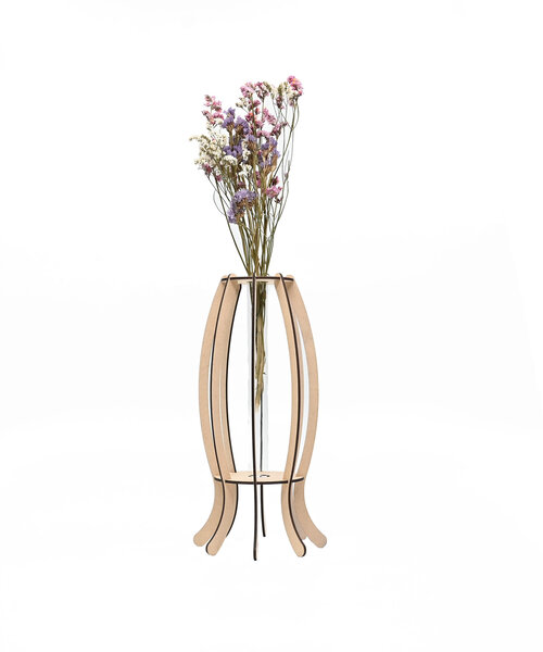 Casa Sentir Bloemvaas - Wave met droogbloemen - Naturel