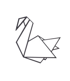 Wanddecoratie - Origami - Zwaan