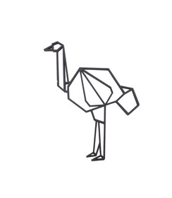 Wanddecoratie - Origami - Struisvogel