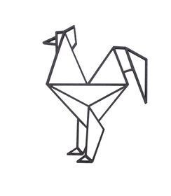 Wanddecoratie - Origami - Haan