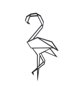 Wanddecoratie - Origami - Flamingo