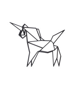 Wanddecoratie - Origami - Eenhoorn
