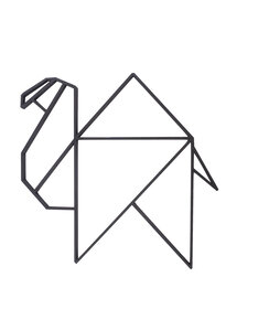 Wanddecoratie - Origami - Dromedaris