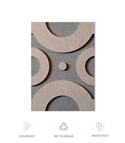 Wanddecoratie Felto Hex - Taupe&Sand